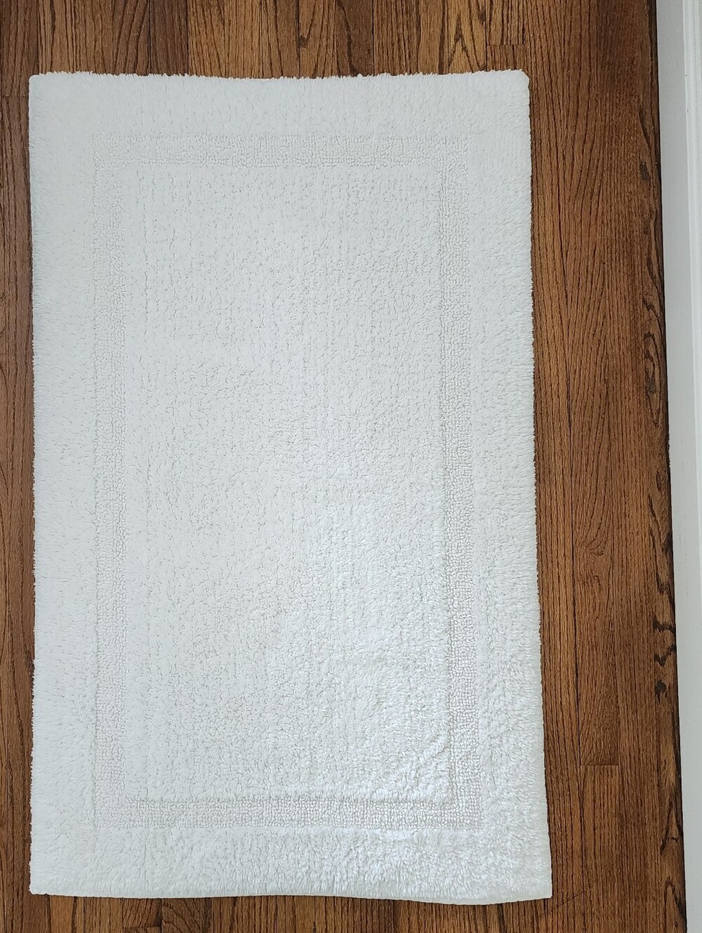Restoration Hardware White Plush Cotton Large Bath Mat Bathroom Rug 30" x 50"